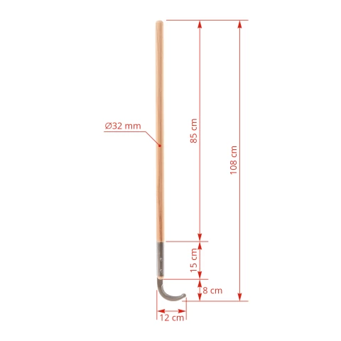 Coltello per tagliare le bende, manico in legno, 100 cm
