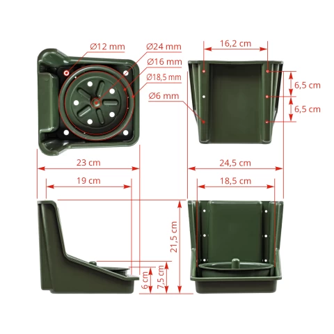 Porta sale, verde scuro