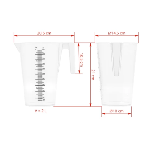 Caraffa, in plastica, 2 litri