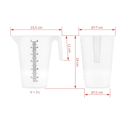 Caraffa, in plastica, 3 litri