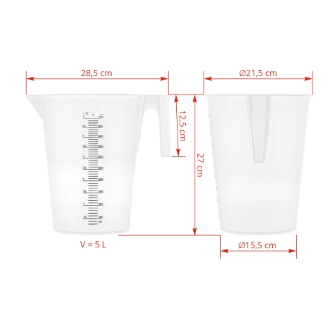 Caraffa, in plastica, 5 litri
