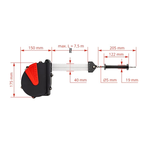 Set di cancelli con nastro da 40 mm per recinto elettrico, Ako Flexigate, 7,5 m